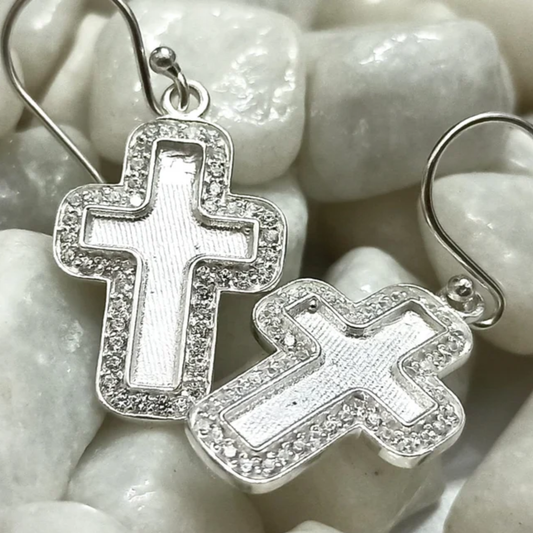 Dana - Cross Shape Zircon Earrings