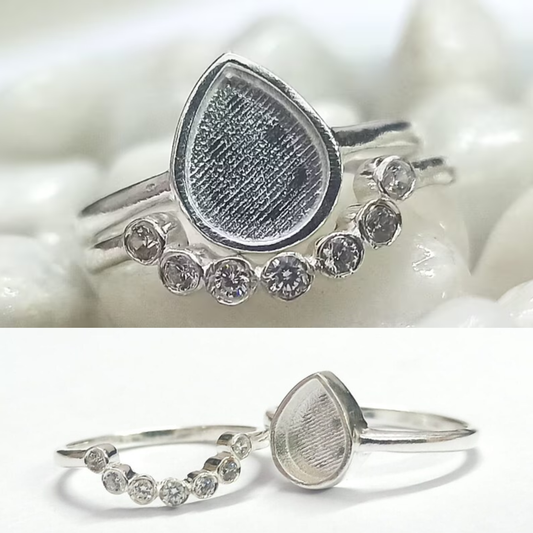 Philo - Pear Shape with Round Zircon Band (Set)