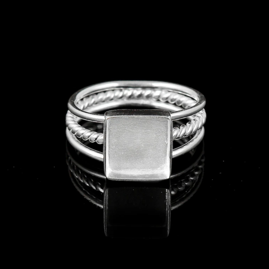 Ismay - Square Stone With Tri-Band